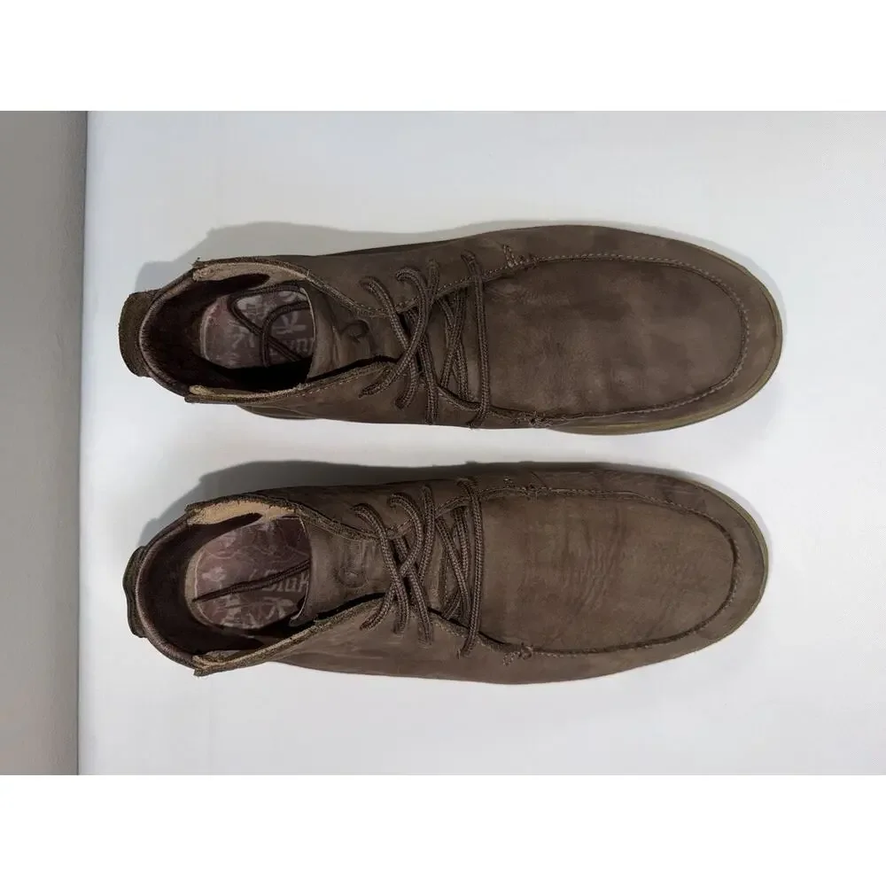 OluKai Loli'i Puki Men's 10.5 Brown Suede Lace-Up Chukka Ankle Sneakers Boots